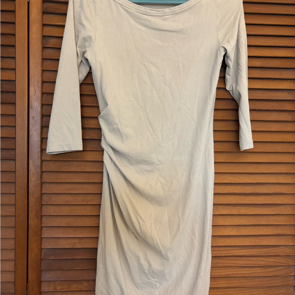 James Perse Cream Long Sleeve Dress